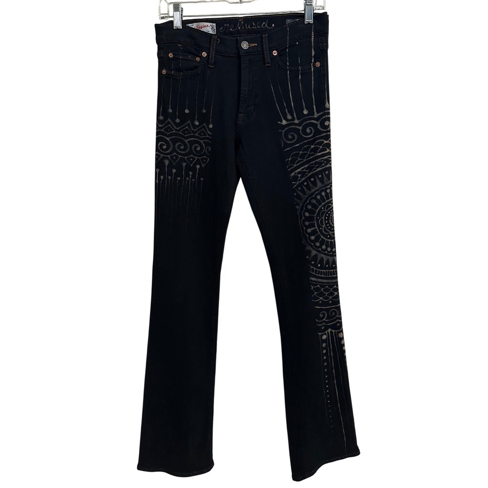 Red Engine Garnet Bleached Mandala Graphic Bootcut Jeans Size 28